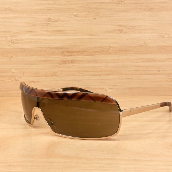 Burberry B8983/SL 7A9 Sunglasses / Brown Shield Wrap / Made in Italy by Safilo - Picture 2 of 10